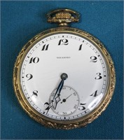 Antique 10kt GF Tavannes Pocket Watch 17Jewel