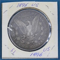 1896 USD Morgan Silver Dollar Coin - O Mint Mark