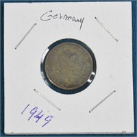 1949 German 5 Pfennig Coin