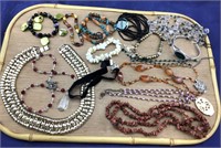 Tray Lot of Necklaces & Bracelets