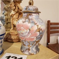 Ceramic jars, crystal vase, hurricane lamp