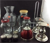 Assorted Collectibles Including Candle Holders,