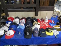 Box lot of vintage hats and trucker hats