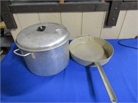 large aluminum pot and pan