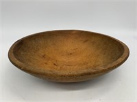 Antique Primitive Wooden Bowl - 12in