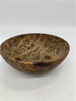 Antique Primitive Wooden Bowl - 7.5in