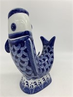Blue and White Porcelain Fish Vase