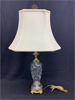 Ornate Brass & Glass Table Lamp