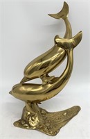 15" Brass Dolphin Sculpture
