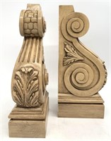 Pair of Carved Wood Wall Mounted Corbels