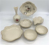 7pc Lenox Porcelain Vase & Bowls Set