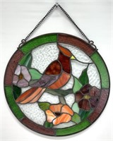 Cardinal Stained Glass Hanging Sun Catcher