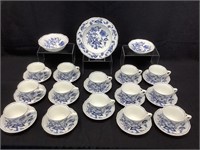 31pc Blue & White Blue Danube Porcelain China