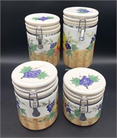 4pc Ceramic Fruit Canisters by Certified