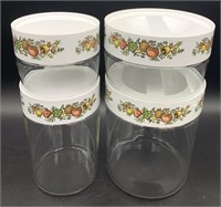 4pc Pyrex Corning Spice of Life Canister Set
