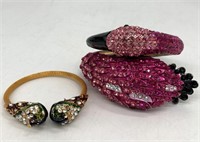 Pair of Rhinestone Cuff Bracelets