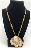 Madeira Shell Pendant / Necklace w/ Pouch