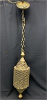 Moroccan Pierced Brass Hanging Ceiling Light
