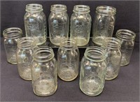 11pc vintage Mason Jars