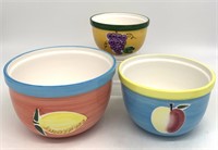 3pc Vintage Lillian Vernon Fruit Mixing Bowls