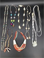 9pc Beaded / Shell Necklaces