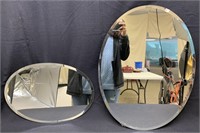 2pc Oval Mirrors Hanging or Display Trays