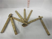 VINTAGE DURALL 72"FOLDING RULER WITH BRASS