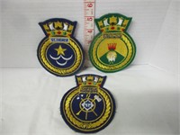 3 OLD EMBROIDERED NAVY MILITARY PATCHES