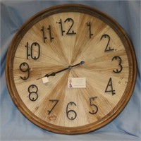 Large Wooden Wheel Clock