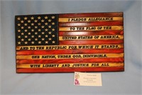 Wooden Flag Sign Handmade in Dunlap