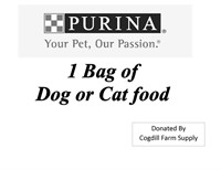1 Bag of Purina Dog or Cat Food