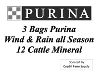3 bags Purina Wind & Rain All Season Mineral