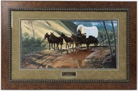 Art Ltd Ed Montana Centennial Wagon Train L. Zabel