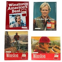 Lot of 4 Vintage Winston Cigarette Ad Signs