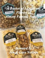 5 Different Flavor Bags of Almost Famous Popcorn
