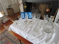 GROUP MISC STEMWARE, GLASS CANDLESTICK HOLDERS