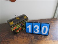 TIN BOX WITH CONTENTS - MATCHES & MISC
