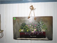 HERB GARDEN PAINTED ON SLATE