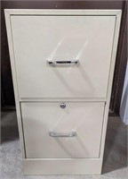 Two drawer filing cabinet, measures 28" tall 15"