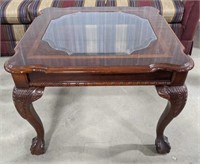 JDI Group Inc. dark cherry wood finish glass top