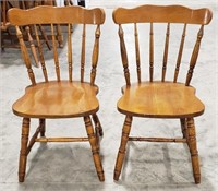 2 Simple wooden colonial style chairs