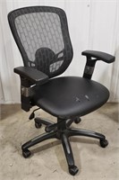 Swivel/rolling office chair, faux black leather,