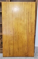 Large heavy kitchen table, wooden, metal legs,