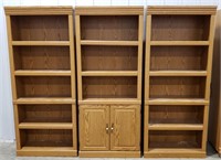 3 piece book shelf entertainment unit, shelving