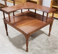 Corner step table, approximately 32"x32"x27"