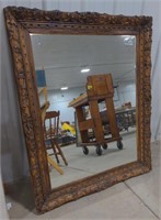 Wooden carved hanging mirror, approximately