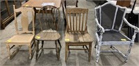 Lot of 4 Miscellaneous Wooden Chairs