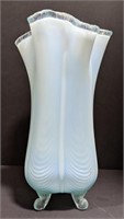 Fenton marked footed vase. Measures 11.5 inches