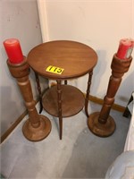 Wooden Candle Holders and Table