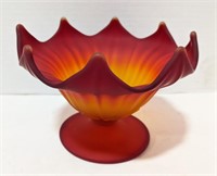Bittersweet style frosted glass pedestal dish.